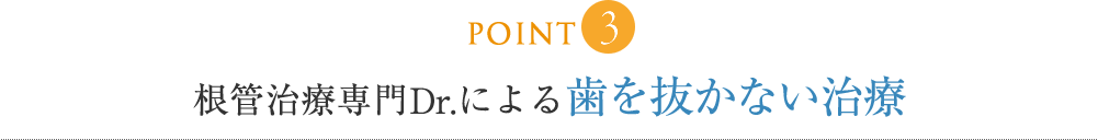 歯内療法専門Dr.による歯を抜かない診療